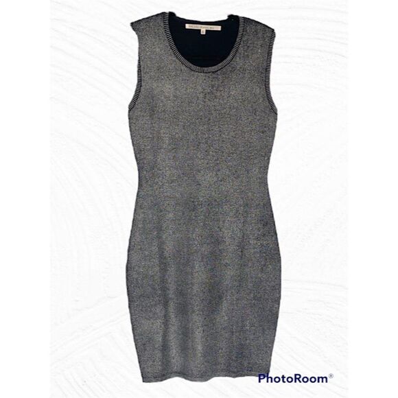 Rachel Roy Women's Gray‎ Silver Metallic Sleeveless Pencil Dress Sheath Sz M - Picture 3 of 6